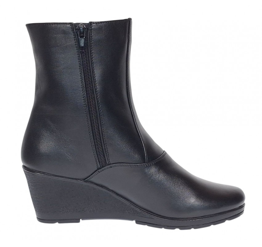 Ghete dama din piele naturala imblanite Orto Negre MVS34ORT
