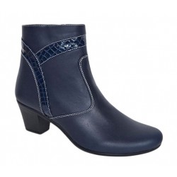 Ghetute dama din piele naturala, cu fermoar, bleumarin, MVS36BL