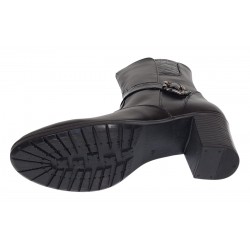 Ghete dama din piele naturala cu fermoar si catarama, Negru MVS47CATN