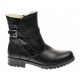 Ghete dama clasice din piele naturala, cu fermoar, negre, IMBLANITE - 51CR