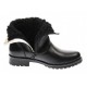 Ghete dama clasice din piele naturala, cu fermoar, negre, IMBLANITE - 51CR