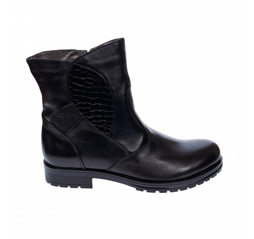 Ghete dama din piele naturala cu fermoar imblanite MVS55N