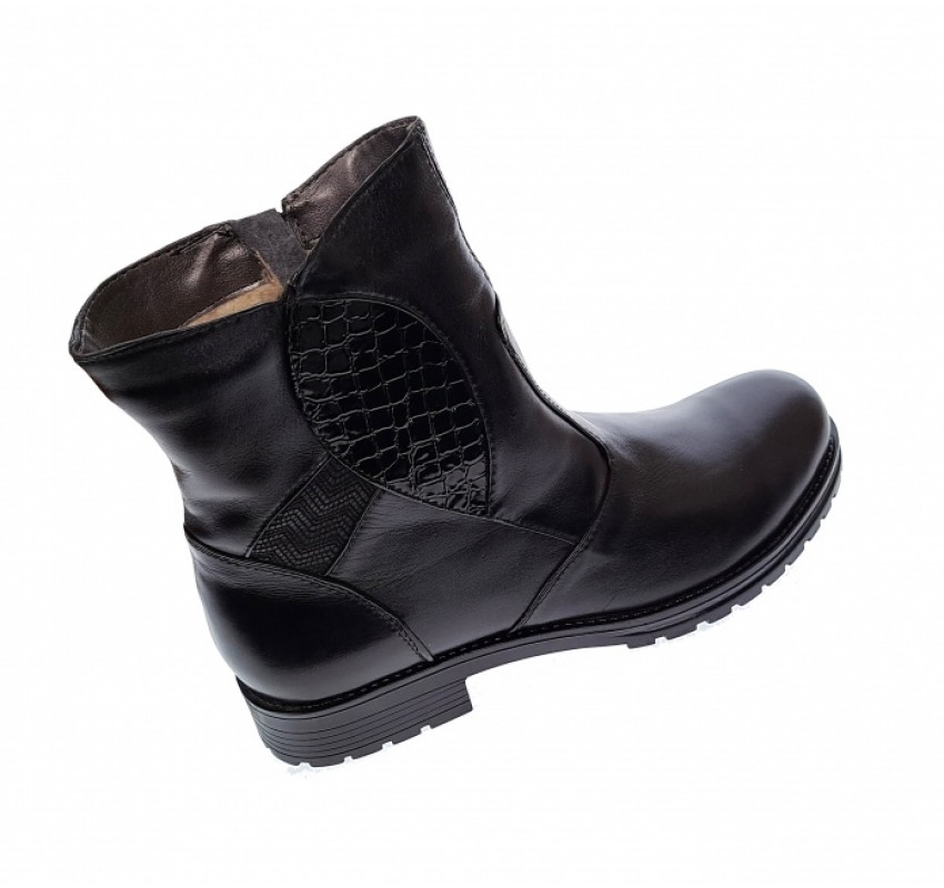 Ghete dama din piele naturala cu fermoar imblanite MVS55N