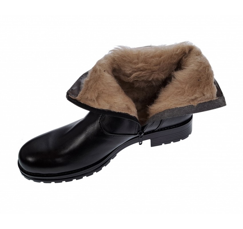 Ghete dama din piele naturala cu fermoar imblanite MVS55N