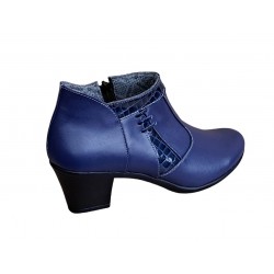 Ghetute dama din piele naturala, cu fermoar, bleumarin, MVS5BL