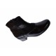 Ghetute dama din piele naturala Croco, cu fermoar, Toc de 5 cm, NEGRU - MVS63CRA