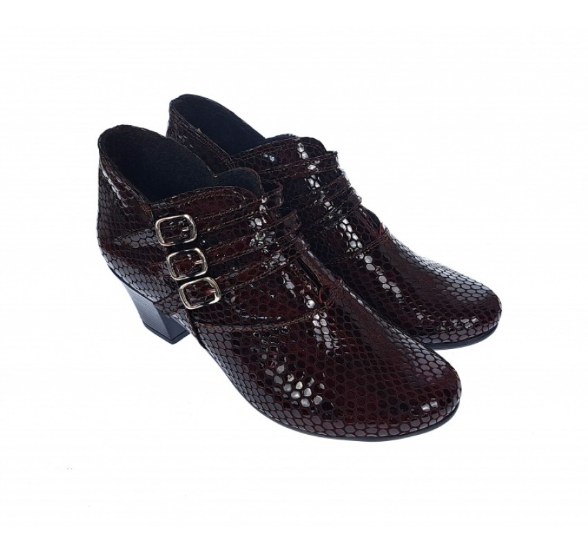 Botine dama din piele naturala Croco, Barete, Catarame argintii, Toc de 5 cm, GRENA - MVS63CTCRGR Botine dama din piele naturala Croco, Barete, Catarame argintii, Toc de 5 cm, GRENA - MVS63CTCRGR