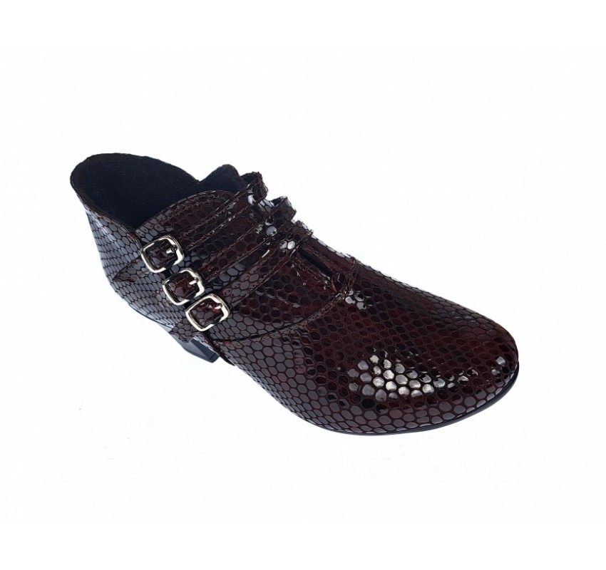 Botine dama din piele naturala Croco, Barete, Catarame argintii, Toc de 5 cm, GRENA - MVS63CTCRGR Botine dama din piele naturala Croco, Barete, Catarame argintii, Toc de 5 cm, GRENA - MVS63CTCRGR