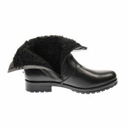 Ghete dama din piele naturala imblanite de culoare neagra MVS73N
