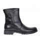 Ghete dama din piele naturala, cu fermoar, imblanite, negru, model MVS73N