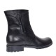 Ghete dama din piele naturala, cu fermoar, imblanite, negru, model MVS73N
