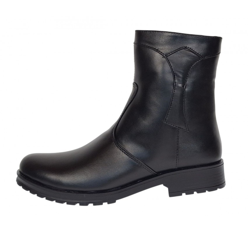 Ghete dama din piele naturala imblanite de culoare neagra MVS73N