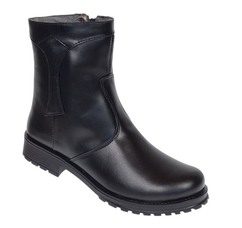Ghete dama din piele naturala imblanite de culoare neagra MVS73N