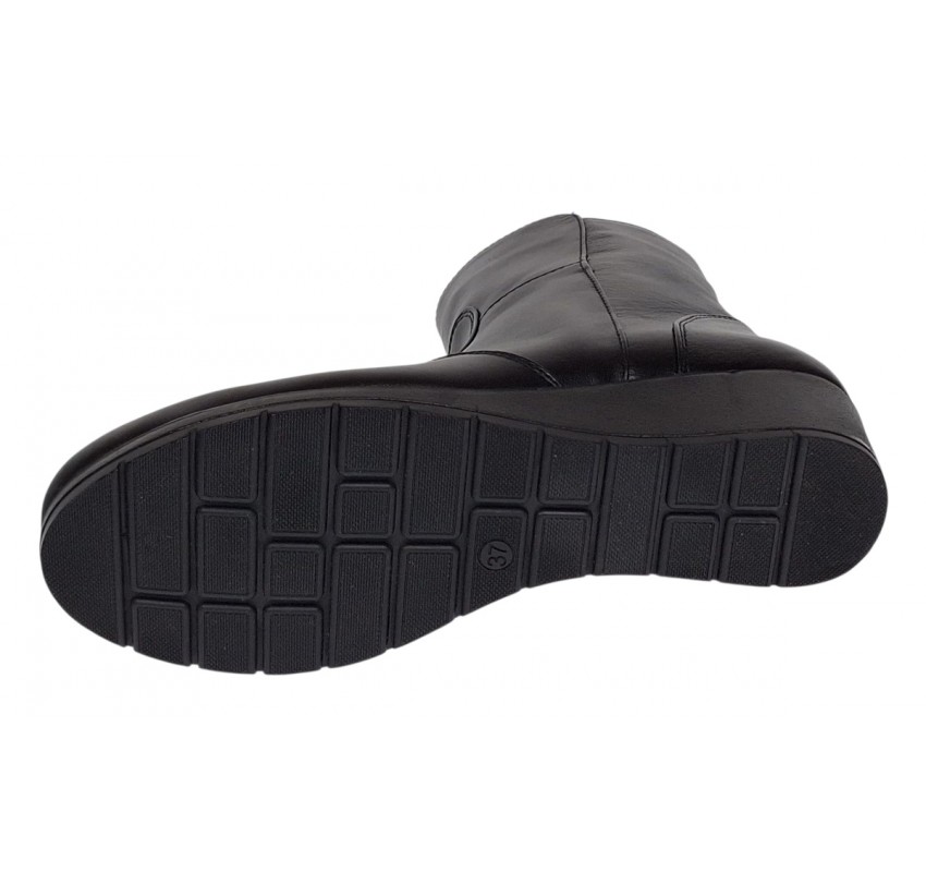 Ghete dama din piele naturala cu fermoar imblanite Orto Negre MVS77ORTO