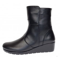 Ghete dama din piele naturala cu fermoar imblanite Orto Negre MVS77ORTO