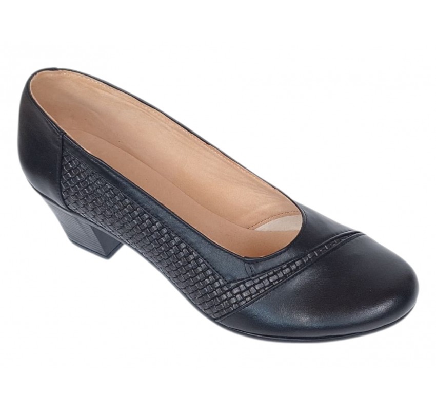 Pantofi dama comozi si eleganti din piele naturala Negru - MVS85N