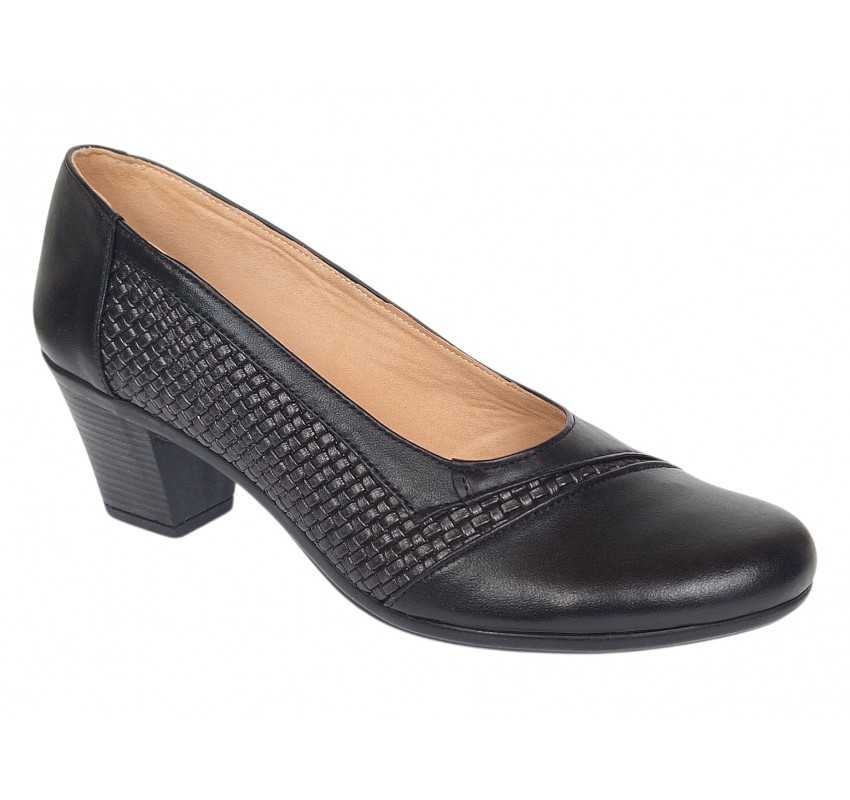 Pantofi dama comozi si eleganti din piele naturala Negru - MVS85N