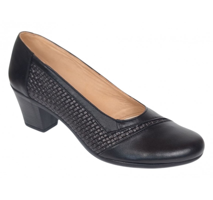 Pantofi dama comozi si eleganti din piele naturala Negru - MVS85N
