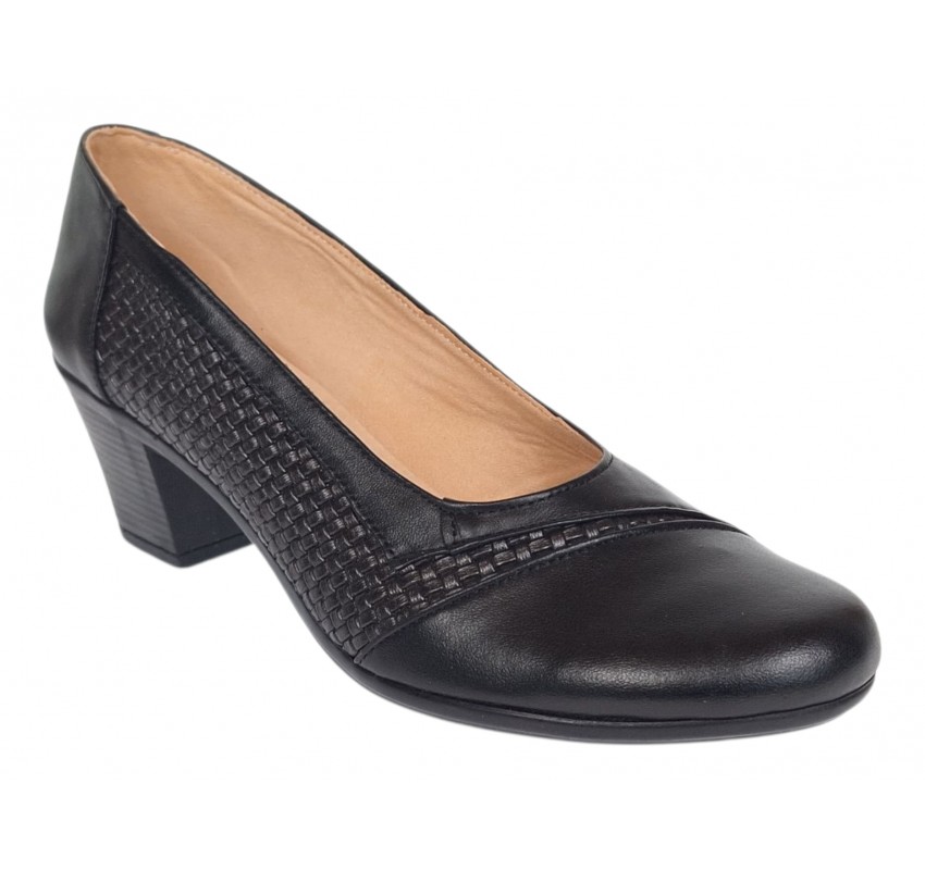 Pantofi dama comozi si eleganti din piele naturala Negru - MVS85N