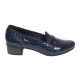 Pantofi dama comozi casual din piele naturala bleumarin croco P18CRBL
