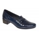 Pantofi dama comozi casual din piele naturala bleumarin croco P18CRBL