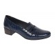 Pantofi dama comozi casual din piele naturala bleumarin croco P18CRBL