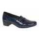 Pantofi dama comozi casual din piele naturala bleumarin croco P18CRBL