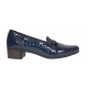Pantofi dama comozi casual din piele naturala bleumarin croco P18CRBL