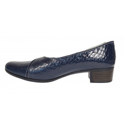 Pantofi dama comozi casual din piele naturala bleumarin croco P18LBLCR