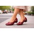 Pantofi dama din piele naturala Rosu Croco Lac - MVSP1RCR