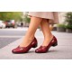 Pantofi dama din piele naturala Rosu Croco Lac - MVSP1RCR