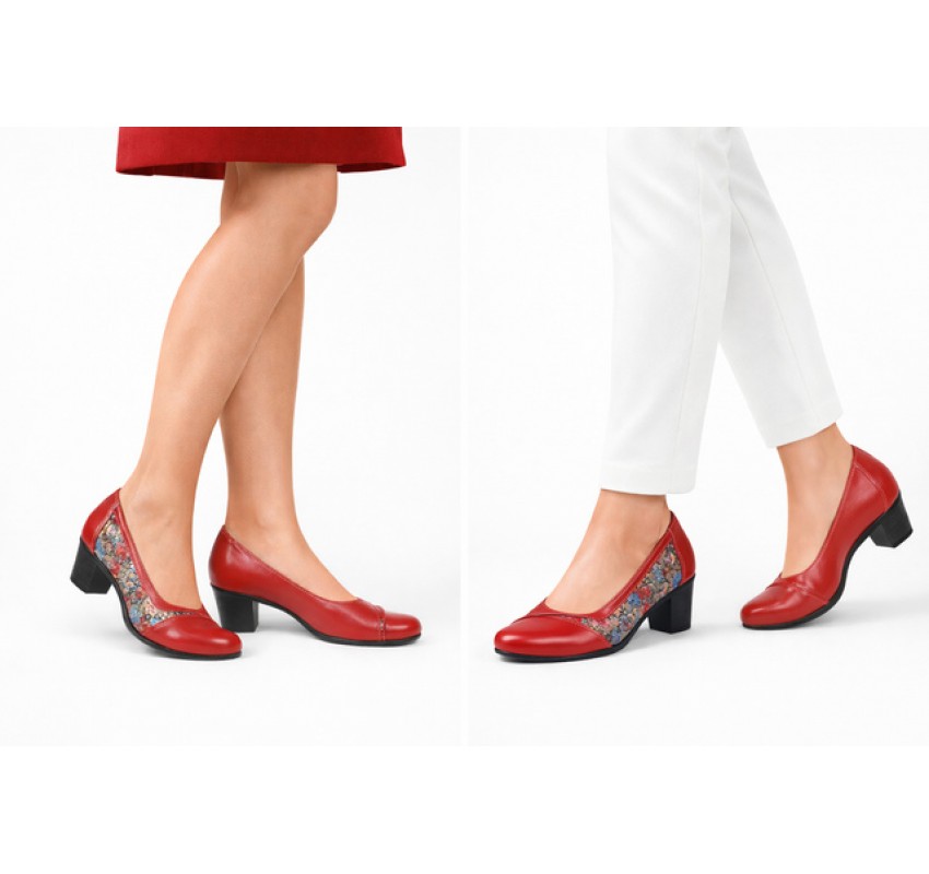 Pantofi dama eleganti din piele naturala Rosu Color MVSP26XR