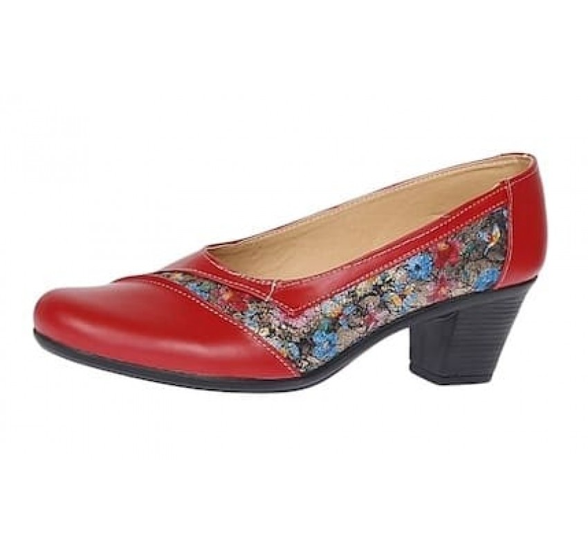 Pantofi dama eleganti din piele naturala Rosu Color MVSP26XR
