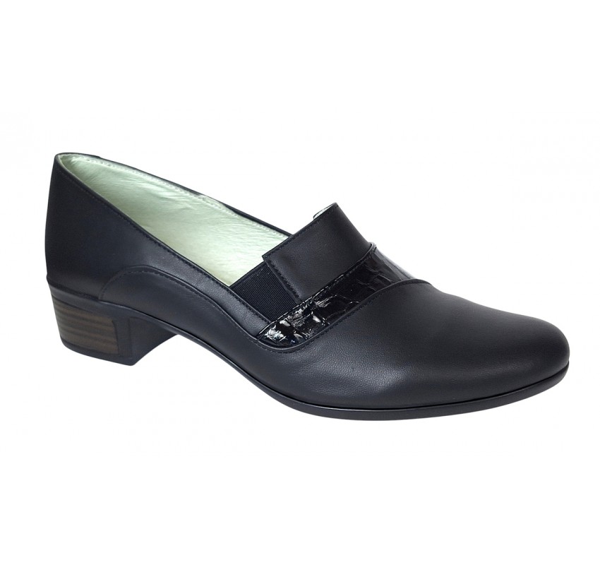 Pantofi dama comozi casual din piele naturala negru croco P27CRN Pantofi dama comozi casual din piele naturala negru croco P27CRN