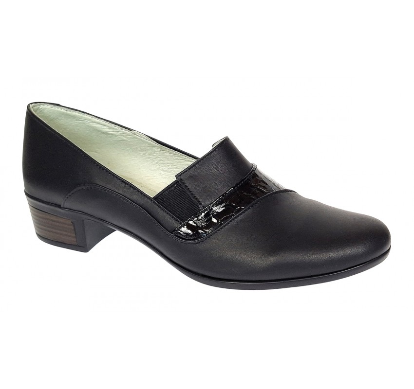 Pantofi dama comozi casual din piele naturala negru croco P27CRN Pantofi dama comozi casual din piele naturala negru croco P27CRN