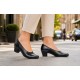 Pantofi dama casual din piele naturala negru croco P33CRN