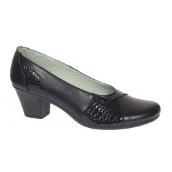 Pantofi dama casual din piele naturala negru croco P33CRN