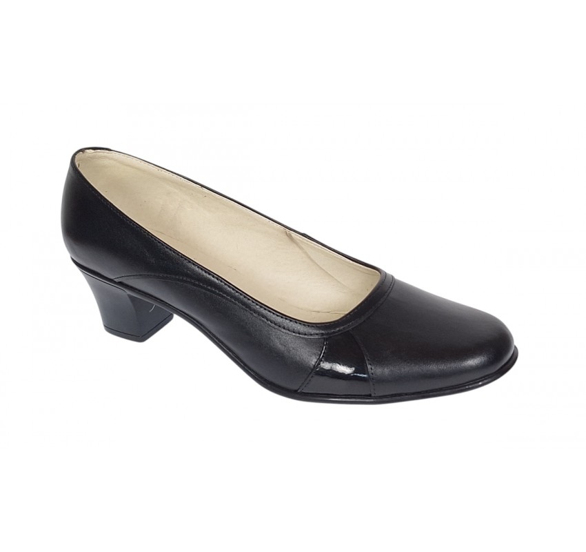 Pantofi dama eleganti din piele naturala Negru Box - MVSP34N