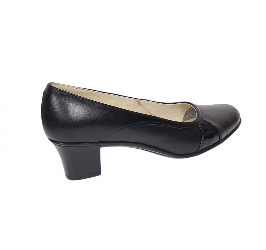 Pantofi dama eleganti din piele naturala Negru Box - MVSP34N