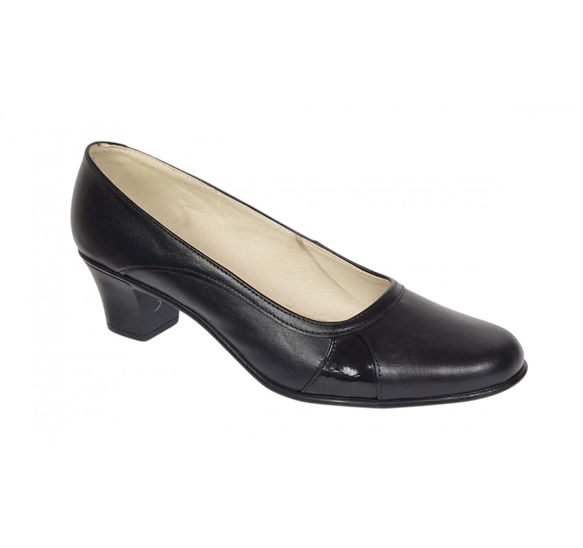 Pantofi dama eleganti din piele naturala Negru Box - MVSP34N