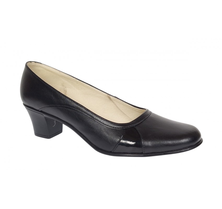 Pantofi dama eleganti din piele naturala Negru Box - MVSP34N