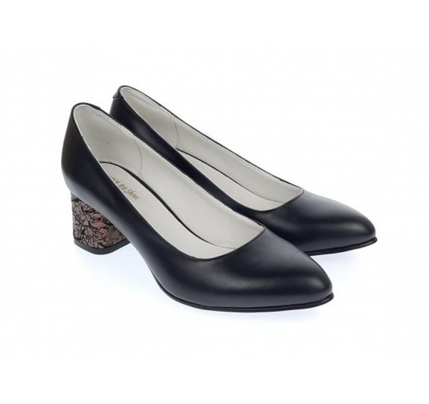 Pantofi dama eleganti, mozaic, din piele naturala box, toc 5 cm, Nergru - NA100ARMNP