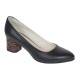 Pantofi dama eleganti din piele naturala box cu toc de 5 cm, Negru NA100ARMNP