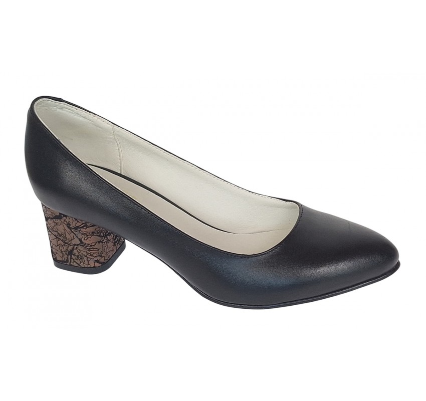 Pantofi dama eleganti din piele naturala box cu toc de 5 cm, Negru NA100ARMNP Pantofi dama eleganti din piele naturala box cu toc de 5 cm, Negru NA100ARMNP