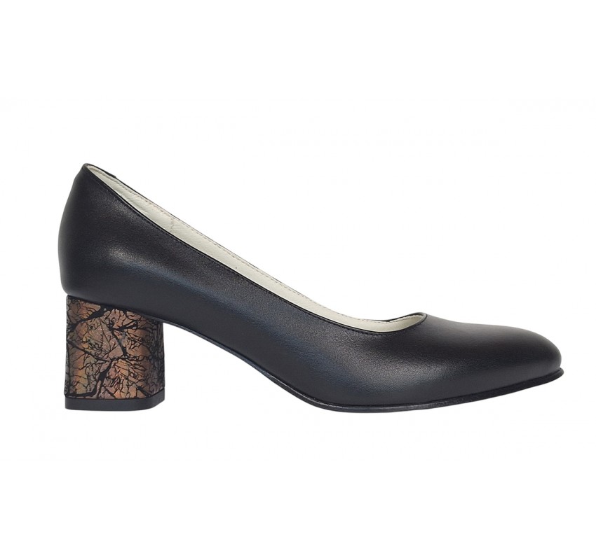 Pantofi dama eleganti din piele naturala box cu toc de 5 cm, Negru NA100ARMNP Pantofi dama eleganti din piele naturala box cu toc de 5 cm, Negru NA100ARMNP
