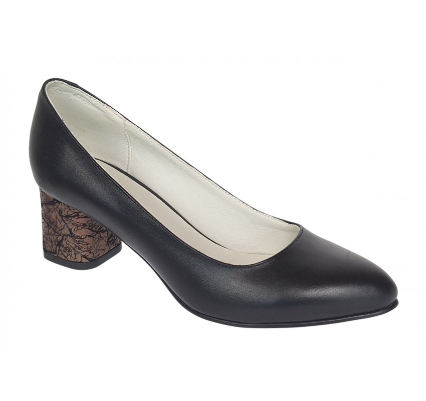 Pantofi dama eleganti din piele naturala box cu toc de 5 cm, Negru NA100ARMNP Pantofi dama eleganti din piele naturala box cu toc de 5 cm, Negru NA100ARMNP