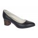 Pantofi dama eleganti din piele naturala box cu toc de 5 cm, Negru NA100ARMNP