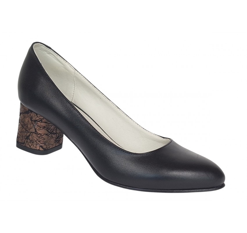 Pantofi dama eleganti din piele naturala box cu toc de 5 cm, Negru NA100ARMNP Pantofi dama eleganti din piele naturala box cu toc de 5 cm, Negru NA100ARMNP