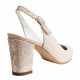Pantofi dama decupati Bej cu toc auriu de 8 cm NA101AUBP