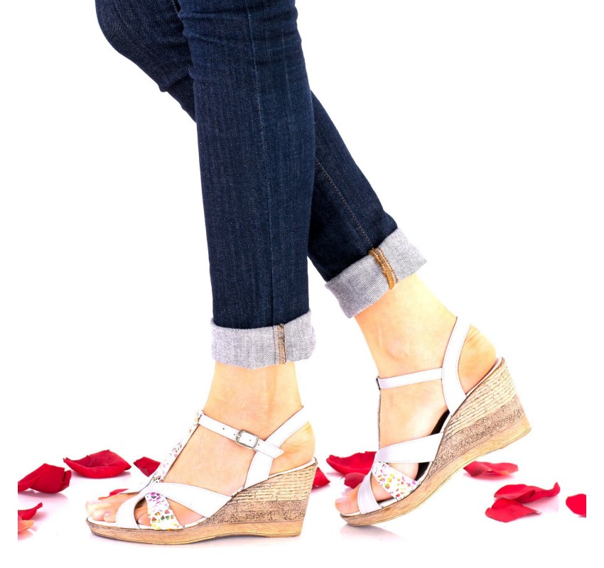 Sandale dama gri cu model din piele naturala - NA119COLORGRI